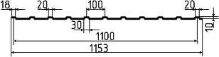 Схема профнастила С10 стаенового